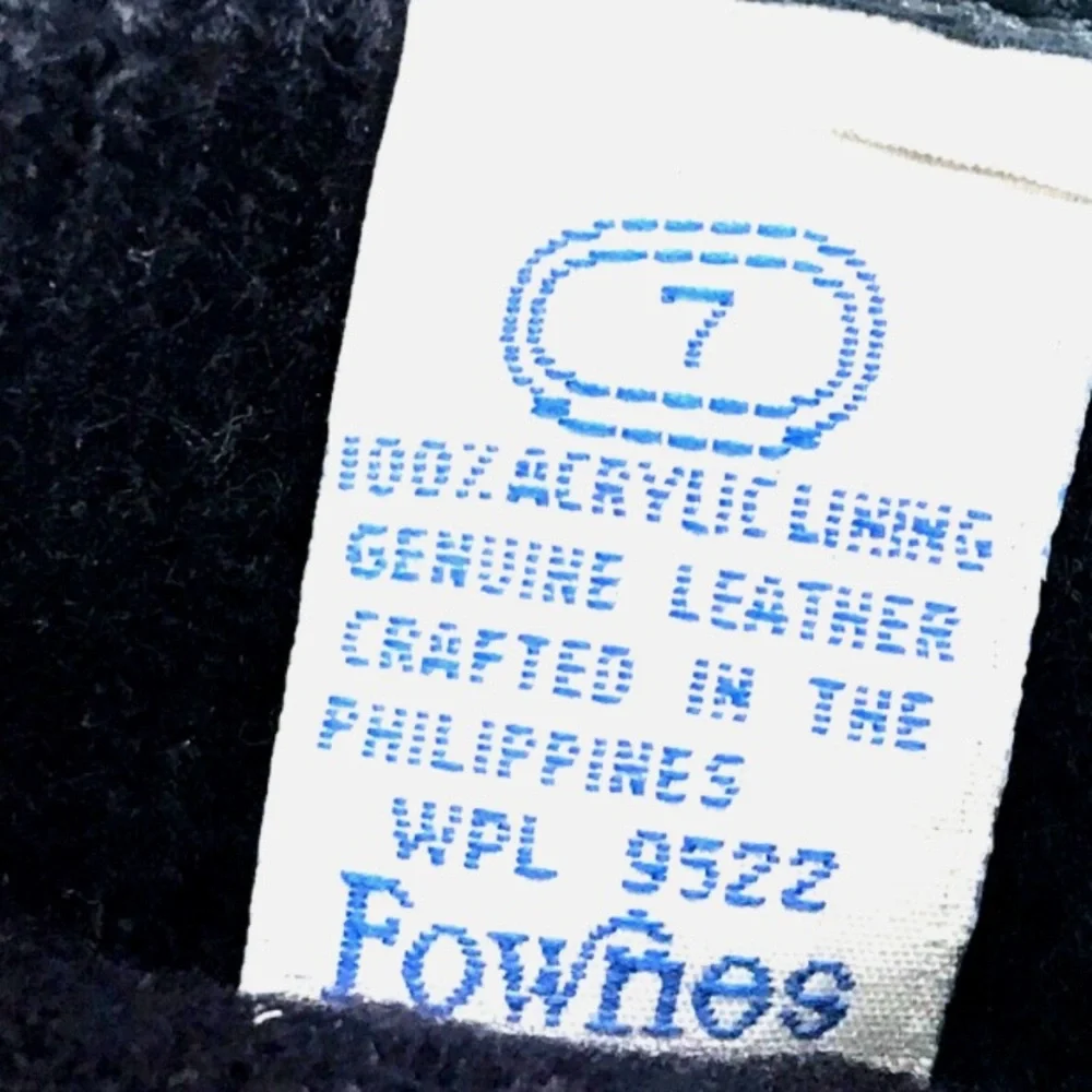 Fownes Womens Hand Crafted Perforated Leather Gloves 7 Blue Lined NWOT
